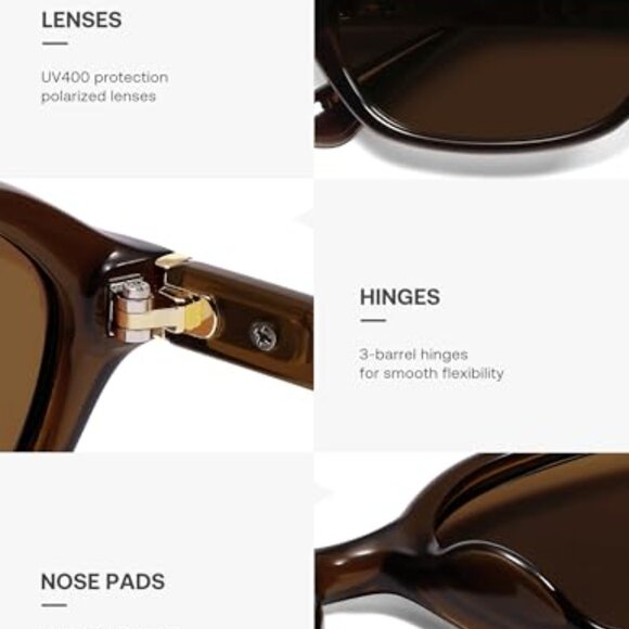 Retro Rectangle Polarized Sunglasses UV400 Protection Unisex main image 6